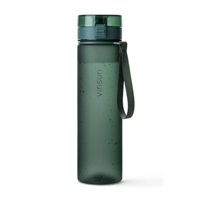 Imagen de VINSUN Botella Agua 1 Litro Verde Tritan sin BPA, Prueba de Fugas, Manejo con Una Mano Cantimplora Deporte Ligera para Gimnasio, Colegio, Bicicleta, Oficina