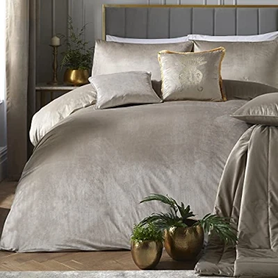 Imagen de Laurence Llewelyn Bowen Montrose Juego de Funda edredón Terciopelo Lujo Cama King Size en Lino