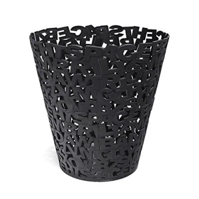Imagen de Balvi Papelera Letters Color Negro Plástico 30cm
