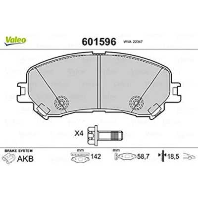 Imagen de VALEO 601596 juego de pastillas freno Eje delantero con tornillos retención, Chapa antichirridos RENAULT: Megane 4, GRAND SCENIC 4
