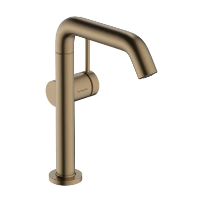 Imagen de hansgrohe Tecturis S Fine grifo lavabo con vaciador Push Open, caño giratorio, monomando 187 mm, mezclador ahorro de agua (EcoSmart+), bronce cepillado, 73360140
