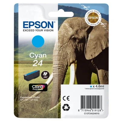 Imagen de Epson Cartucho Inyeccion Tinta Cian T24 360 Páginas Blister Sin Alarma Xp/750/850