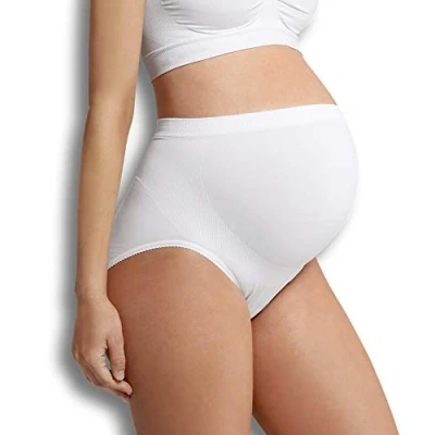 Imagen de Carriwell Calzoncillos, Bragas De Maternidad Apoyo Para Las Mujeres Embarazadas, Escritos Sin Costuras Hechos Microfibra Transpirable Mujeres[Blanco][Pequeña]
