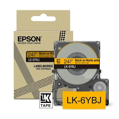 Imagen de Epson LabelWorks LK 6YBJ Cinta compatible con LW C410 y C614 (24 mm, amarillo/negro mate)