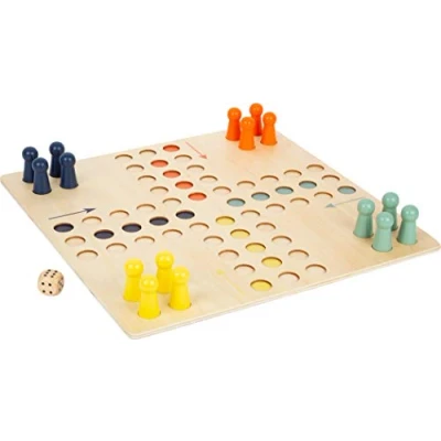 Imagen de Small Foot 11783 Ludo XL de Madera para 4 Jugadores. Juego Mesa Toda la Familia a Partir los años