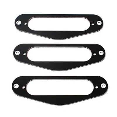 Imagen de Alnicov Anillo de montaje placa recogida bobina única metal, 3 unidades, para guitarra eléctrica TL, color negro