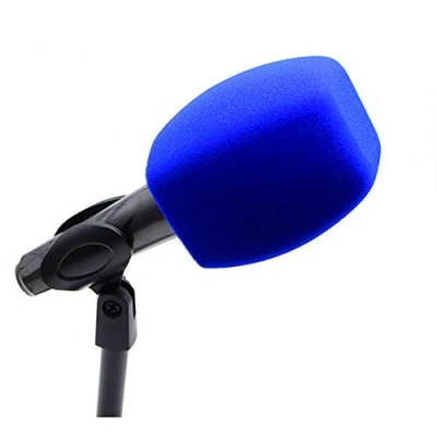 Imagen de Parabrisas de Mano Espuma Micrófono Cubierta para micrófonos entrevista (Azul)