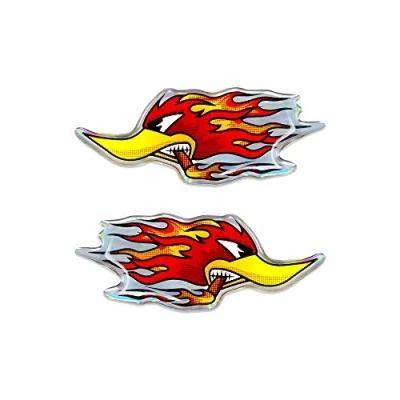 Imagen de 4R Quattroerre.it 14206 Etiqueta Adhesiva 3D Pájaro Carpintero Llamas Pareja DX Sx HQ, 80 x 32 mm