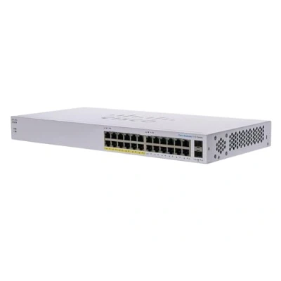 Imagen de Cisco Switch no gestionado Cisco® Business CBS110 24PP D 24 puertos GE PoE parcial 2 x SFP de 1 G compartidos Protección limitada por vida (CBS110 D)
