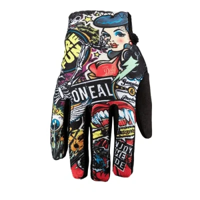 Imagen de O&#039;Neal Guantes de Ciclismo y Motocross Niños MX MTB DH FR Downhill Freeride Materiales duraderos Flexibles, Palma ventilada Guante Matrix Youth Crank Negro Talla M