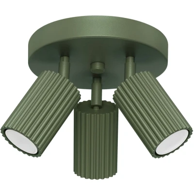 Imagen de SOLLUX lighting KARBON Modern Lámpara de techo Luminaria aluminio versátil GU10, LED máx. 10 W, IP 20 Bombilla no incluida 3x Fuente Luz 19,5x19,5x18cm, Verde oliva