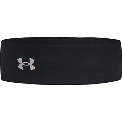 Imagen de Under Armour UA Play Up Headband diadema deportiva para mujer, cinta del pelo transpirable y de secado rápido, color negro/gris lobo