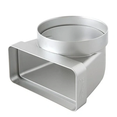 Imagen de La Ventilazione CGV126AC Curva Vertical de ABS Tubo Redondo a Rectangular, Cromo Satinado, ø 100/120x60 mm