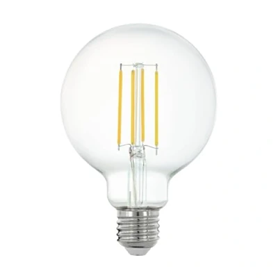 Imagen de EGLO connect.z Smart Home bombilla LED E27, G95, ZigBee, control de voz y la aplicación, regulable, blanco cálido, 806 lúmenes, 6 vatios, vintage transparente