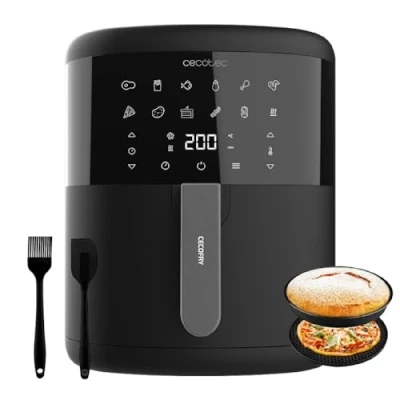Imagen de Freidora de aire Cecotec Cecofry Bombastik 6000 Full, 1700 W, 6 L, Incluye pack accesorios, 80 200 ºC, 12 modos, Temporizador, Negro
