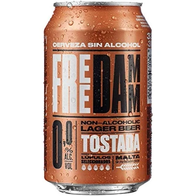 Imagen de Free Damm Cerveza Sin Alcohol con Matices de Maltas Tostadas, 24 Latas x 33cl