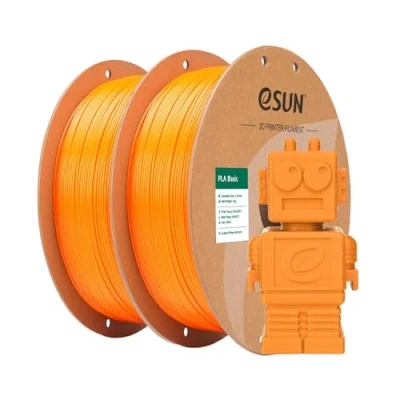 Imagen de eSUN PLA Filamento 1.75mm, Basic Precisión Dimensional +/ 0.05mm, 1KG por Carrete, 2 Carretes Filamento,Naranja+Naranja