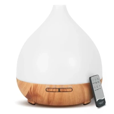 Imagen de Cozary Difusor de Aromas 400ml, Humidificador Ultrasónico,Apagado Automático, Aceites Esenciales,7 Colores LED, Temporizador 1/3/6 Horas,Función Aromaterapia, Ultrasilencioso