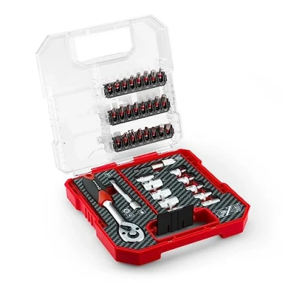 Imagen de Original Einhell L CASE 37 piezas. Juego de puntas y trinquetes (puntas 25 mm, trinquete, portapuntas cambio rápido, llave enchufe, adaptador, extensión caja almacenamiento