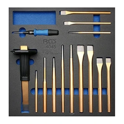 Imagen de BGS 4045 Bandeja para carro 2/3: Botadores, cinceles y granetes 14 piezas