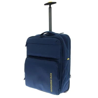 Imagen de Mandarina Duck Zephyr Mochila con Ruedas, Vestir Azul, 54 x 20 37 Centimeters, Trolley a Due ruote in Tessuto morbido ad Effetto 3D
