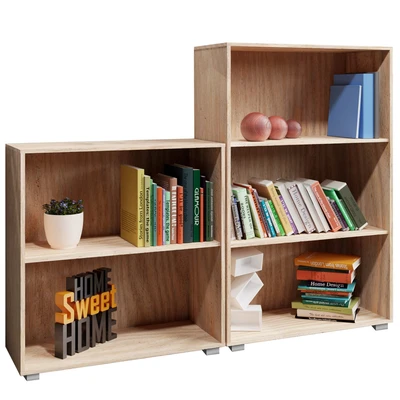 Imagen de Librería Vela MDF color roble 2+3 compartimentos