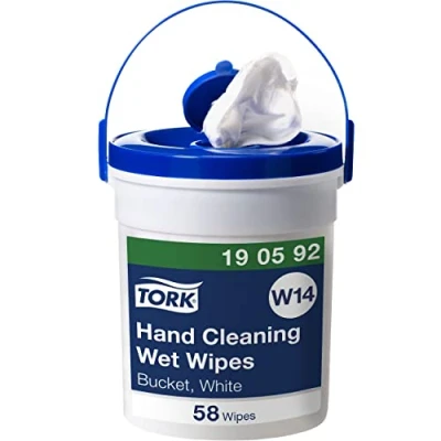 Imagen de Tork toallitas húmedas con cubo dispensador, 190592, 1 x 58 de mano W14, capa, Blanco
