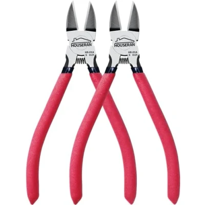 Imagen de HOUSERAN Alicates de Corte,152mm, 2 Piezas, Cortador Alambre, Corte Lateral, Lateral Con Resorte, Joyeria, para Joyería, Flores Artificiales, Artesanía, Rojo