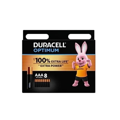 Imagen de 8X Duracell AAA Optimum (1 blíster de 8 baterías) pilas (MX2400/MINI STILO/MICRO)