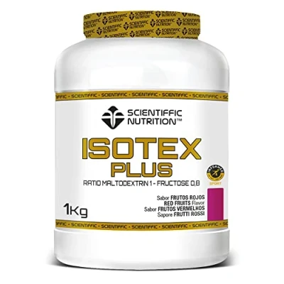 Imagen de Scientiffic Nutrition Isotex, Bebida Isotónica Instántanea en Polvo, Aporta Sales Minerales, Electrolitos y Energía, Deportiva Sabor Frutos Rojos, 1Kg