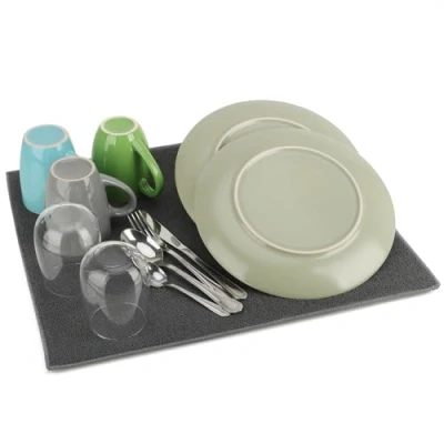 Imagen de com four® Tapete de Escurridor para Platos, Cubiertos y Ollas 48 x 38 cm Secado Microfibra Fregadero (1 Pieza Estera)