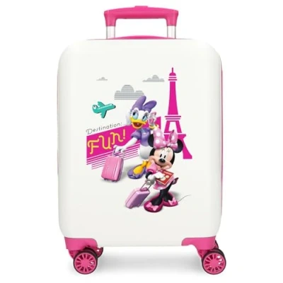 Imagen de Joumma Disney Minnie &amp; Daisy Paris Maleta de Cabina Blanco 33x50x20 cms Rígida ABS Cierre combinación Lateral 28,4L 2 kgs 4 Ruedas Dobles Equipaje Mano