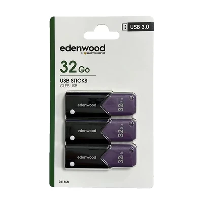Imagen de Pack De 3 Memorias Usb Edenwood 32gb