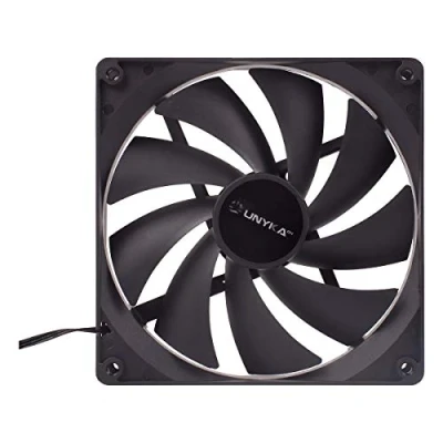 Imagen de UNYKAch Ventilador de Ordenador 140 mm, 51790, Negro Básico PC, 1000 RPM, 3 Pines, 9 Aspas, Silencioso
