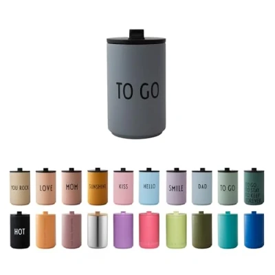 Imagen de design letters Taza Termica 350 ml de café para Llevar Vaso termico y té Tazas viaje aisladas sin BPA Térmica acero inoxidable Termo Cafe bebidas frías calientes
