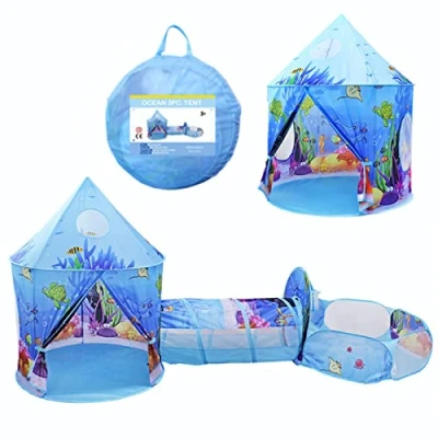 Imagen de Benebomo Tunel de Juego Infantil, Tienda Pop up para niños 3en1,casita Infantil,tuneles ninos,Carpa jardín Grande y niñas,Interior Exterior,con Bolsa Transporte