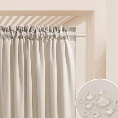 Imagen de ROOM99 Garden Line Cortinas para Exteriores con Cinta fruncidora (155 x 200 cm de Ancho Altura, Resistente a la Intemperie, Impermeable, protección Solar, jardín, al Viento, Color
