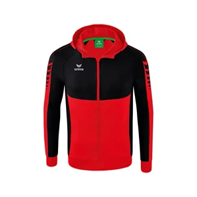 Imagen de ERIMA Hombre Six Wings Chaqueta de entrenamiento con capucha, rojo/negro, M
