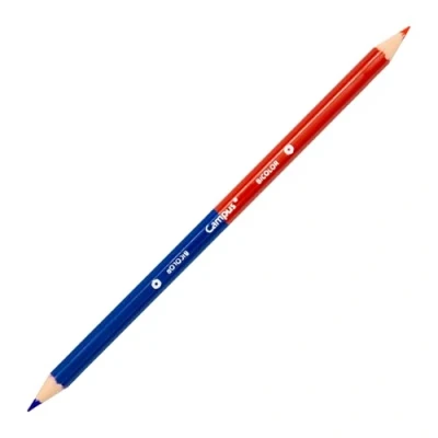 Imagen de Campus Lápiz Bicolor Azul y Rojo, Mina de 3mm Alta Resistencia, Hexagonal 2 Colores, Rojo Azul, Para el Colegio, Profesores, Artistas, Carpinteros (Mina 3mm, 1ud)