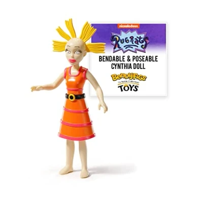 Imagen de BendyFigs The Noble Collection Rugrats Cynthia Toys 16 cm Bendable Posable Collectible Doll Figura con Soporte y Mini Accesorios