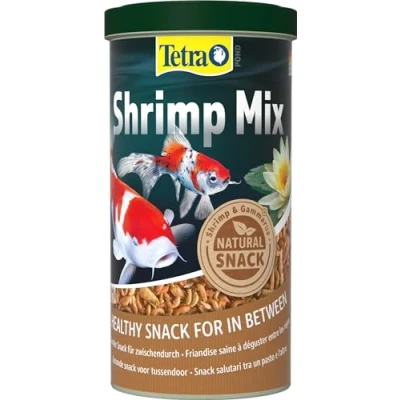 Imagen de Tetra Pond Shrimp Mix, snack con gambas y gammarus para todos los peces de estanque, rico en proteínas, lata 1 L