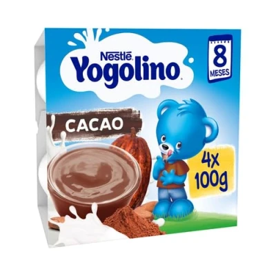 Imagen de 4 PACKS YOGOLINO Postre lácteo natural sin azúcares añadidos especial para niños desde 6 meses DE Nestlé x 100 g. (Cacao)