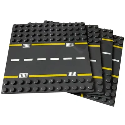 Imagen de Apostrophe Games Placas Base de Bloques Grandes compatibles con Las Principales Marcas (Carretera Paquete 4)