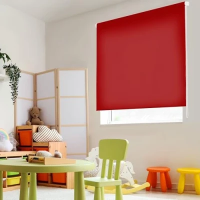 Imagen de Blindecor Ara Estor enrollable translúcido liso Rojo burdeos, 140 x 175 cm (ancho por alto) Tamaño de la Tela 137 170 Estores para ventanas