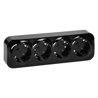 Imagen de Miratic Enchufe Pared Schuko Toma de Corriente IP20 Superficie Negro 16A/230VAC Duradero y Seguro para Uso Doméstico Comercial