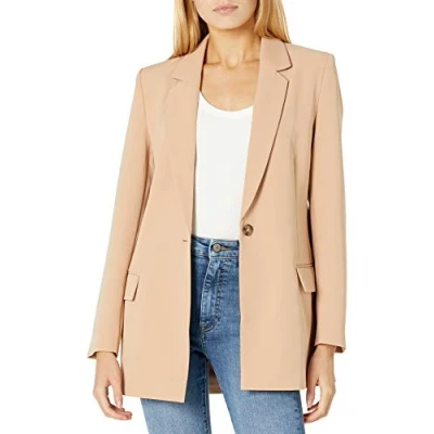 Imagen de The Drop Blake Blazer Largo para Mujer, Praliné, 4XL Grande