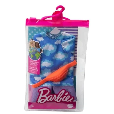 Imagen de Barbie Ken Fashion Pack HBV41 Conjunto de camiseta con estampado en nube + pantalón corto banana cinturón