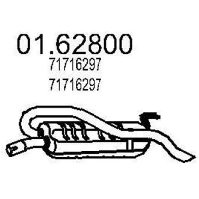 Imagen de MTS 01.62800 Silenciador trasero 800 FIAT: BRAVO 1, Brava Hatchback, LANCIA: DELTA 2