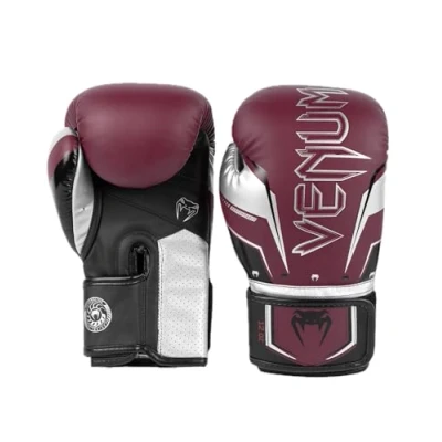Imagen de Venum Elite EVO Guantes de Boxeo, Borgoña/Plata Success, 14 Oz