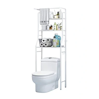 Imagen de MAGIC SELECT Estantería de Baño sobre Inodoro Estante Almacenamiento Impermeable Organizador Multiusos Ahorra Espacio con 3 Baldas Patas Ajustables en Altura